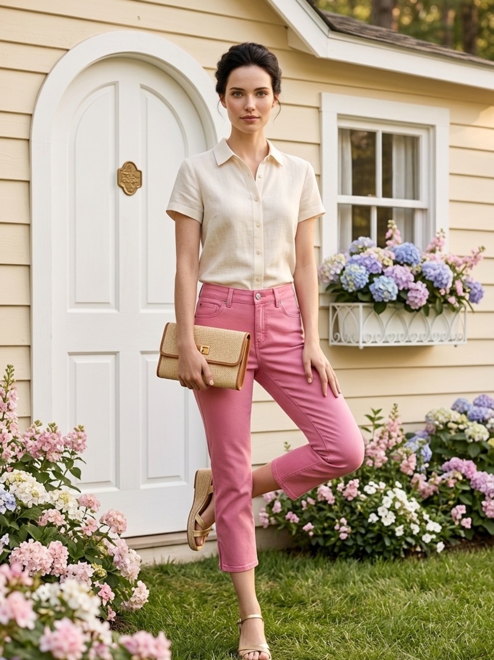 Talbots Pink Cropped Jeans - Slim Straight 4P